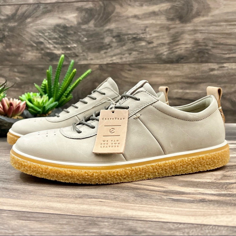 NIB Ecco Crepetray Leather Sneaker Sage - Picture 5 of 15
